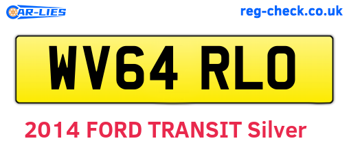 WV64RLO are the vehicle registration plates.