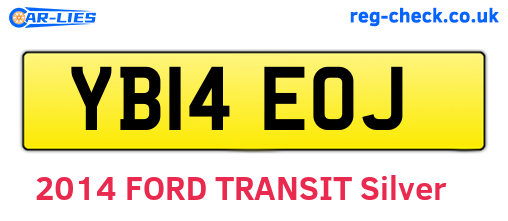 YB14EOJ are the vehicle registration plates.