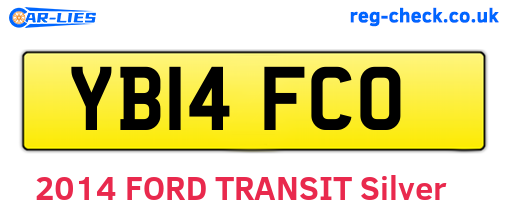 YB14FCO are the vehicle registration plates.