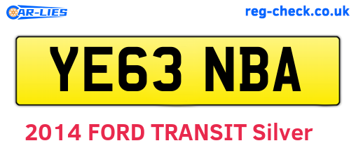 YE63NBA are the vehicle registration plates.