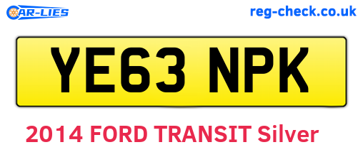 YE63NPK are the vehicle registration plates.