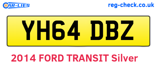 YH64DBZ are the vehicle registration plates.