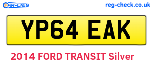 YP64EAK are the vehicle registration plates.