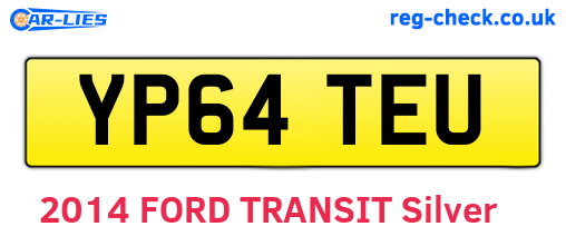 YP64TEU are the vehicle registration plates.
