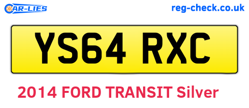 YS64RXC are the vehicle registration plates.