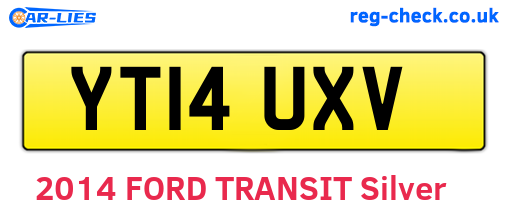 YT14UXV are the vehicle registration plates.