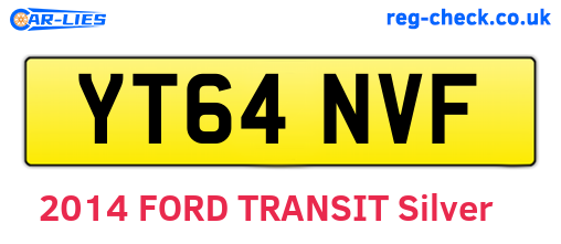 YT64NVF are the vehicle registration plates.