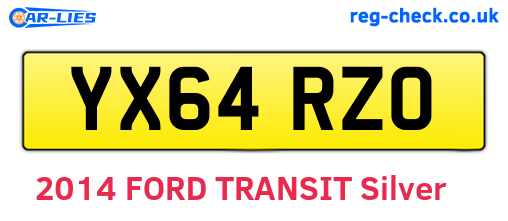 YX64RZO are the vehicle registration plates.
