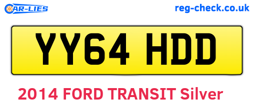 YY64HDD are the vehicle registration plates.