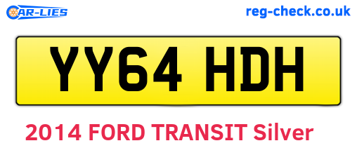 YY64HDH are the vehicle registration plates.