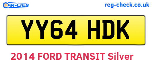 YY64HDK are the vehicle registration plates.