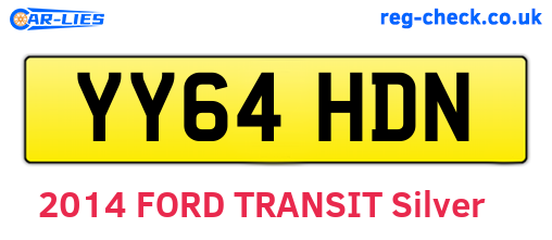 YY64HDN are the vehicle registration plates.