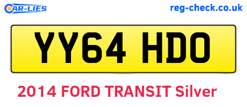 YY64HDO are the vehicle registration plates.