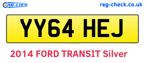 YY64HEJ are the vehicle registration plates.