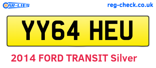 YY64HEU are the vehicle registration plates.