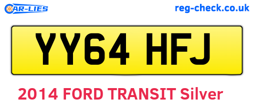 YY64HFJ are the vehicle registration plates.