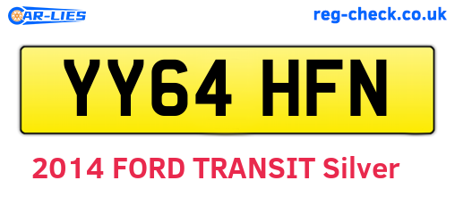YY64HFN are the vehicle registration plates.