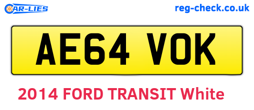 AE64VOK are the vehicle registration plates.