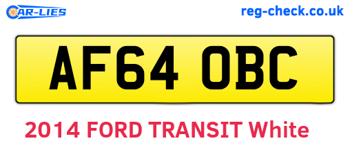 AF64OBC are the vehicle registration plates.