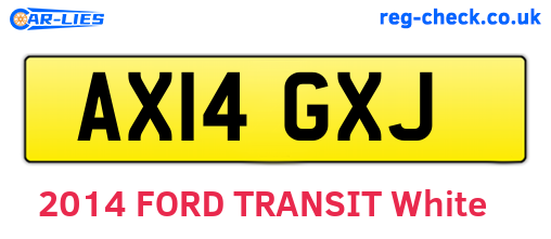 AX14GXJ are the vehicle registration plates.