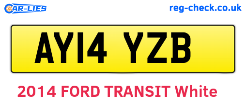 AY14YZB are the vehicle registration plates.
