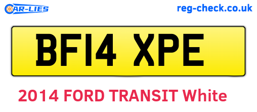 BF14XPE are the vehicle registration plates.