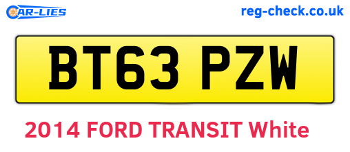 BT63PZW are the vehicle registration plates.