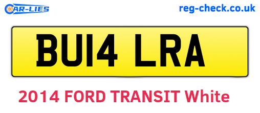 BU14LRA are the vehicle registration plates.