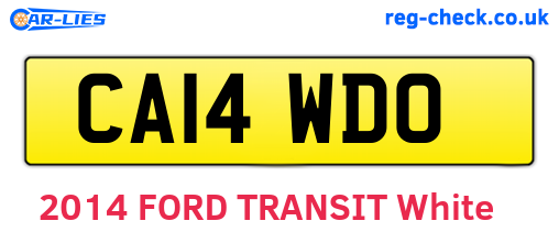 CA14WDO are the vehicle registration plates.