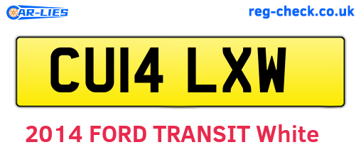 CU14LXW are the vehicle registration plates.