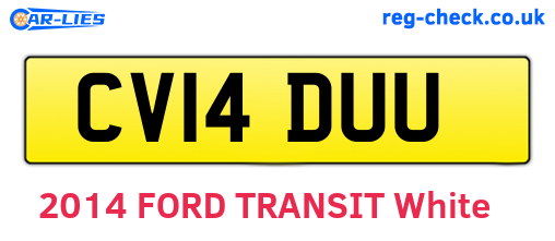 CV14DUU are the vehicle registration plates.