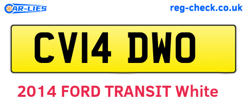 CV14DWO are the vehicle registration plates.