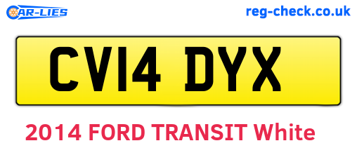 CV14DYX are the vehicle registration plates.