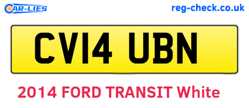 CV14UBN are the vehicle registration plates.