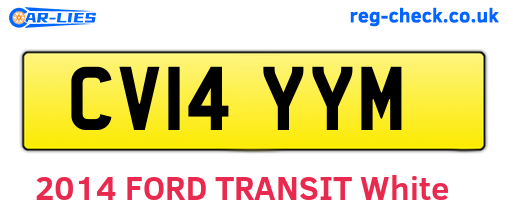 CV14YYM are the vehicle registration plates.