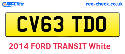 CV63TDO are the vehicle registration plates.