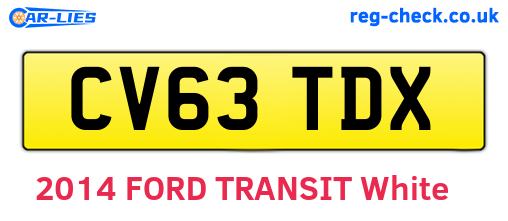 CV63TDX are the vehicle registration plates.