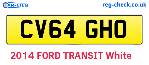 CV64GHO are the vehicle registration plates.
