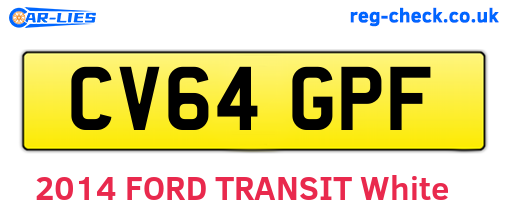 CV64GPF are the vehicle registration plates.