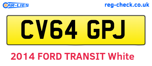 CV64GPJ are the vehicle registration plates.