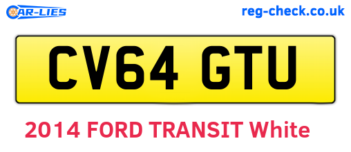 CV64GTU are the vehicle registration plates.