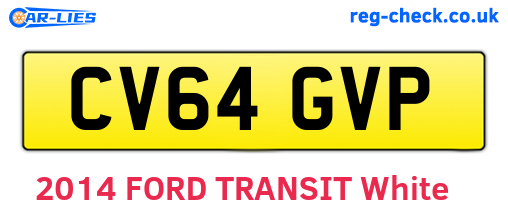 CV64GVP are the vehicle registration plates.