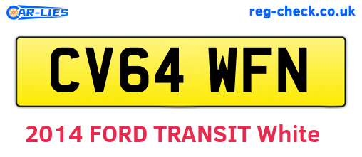 CV64WFN are the vehicle registration plates.