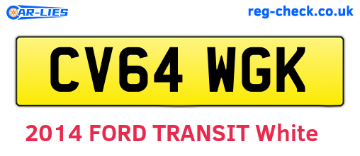 CV64WGK are the vehicle registration plates.