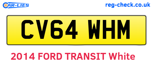 CV64WHM are the vehicle registration plates.