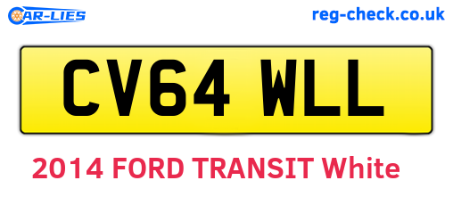 CV64WLL are the vehicle registration plates.