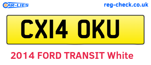 CX14OKU are the vehicle registration plates.