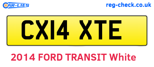 CX14XTE are the vehicle registration plates.