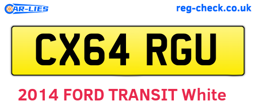 CX64RGU are the vehicle registration plates.