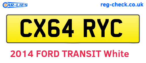 CX64RYC are the vehicle registration plates.